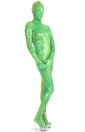 Green Colorful Printed Shiny Flora Lycra Zentai Suit