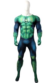 Green Lantern Printed Costume with Muscle Padding