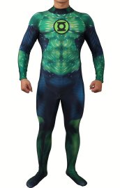 Green Lantern Printed Spandex Lycra Costume no Hood