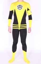 Green Lantern!Sinestro's Cosplay Costume! Yellow And Black Lycra Spandex Zentai Suits!
