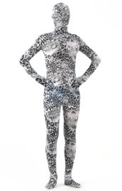 Grey Leopard Spandex Lycra Zentai Suit
