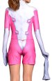 Gwen Pool Pink Printed Spandex Lycra Bodysuit with 3D Muscle Shades