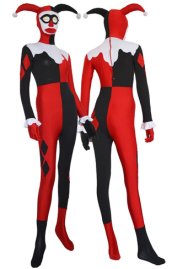 Harley Quinn Costume | Black and Red Spandex Lycra Zentai Suit