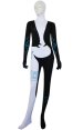 Imp Midna Costume 2 | White and Black Spandex Lycra Zentai Suit with Blue Paint Pattern