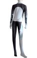 Imp Midna Costume 3 | White and Black Spandex Lycra Zentai Suit with Blue Paint Pattern