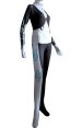 Imp Midna Costume 3 | White and Black Spandex Lycra Zentai Suit with Blue Paint Pattern