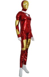Iron Man Costume | Gold and Red Shiny Metallic Super Hero Zentai Suit
