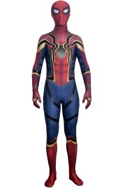 Iron Spider Dye-Sub Spandex Lycra Costume with Fake Leather and Lenses Attached