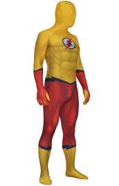 Kid Flash Printed Spandex Lycra Costume with 3D Muscle Shadings