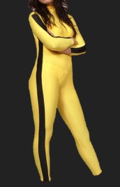 Kill Bill, Bruce Lee-Yelllow and Black Spandex Lycra Jumpsuit