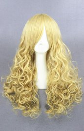 Light Gold Lolita Curled Long Wig!
