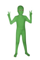 Light Green Open Eyes Kids Zentai Suit