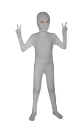 Light Grey Open Eyes Kids Zentai Suit