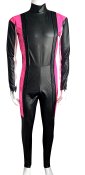 Masked Rider Decade Costume| Black Fake Leather and Pink PVC Sewn with Cotton Stuffed Strips
