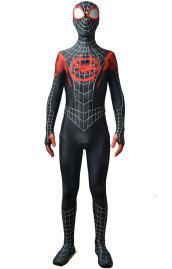 Miles Morales Into the Spider Verse Costume with Puff Painted Silver Lines