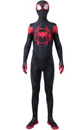 Miles Morales Into the Spider-Verse Printed Spandex Lycra Costume with Lenses and Soles