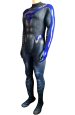 Nightwing Printed Spandex Lycra Costume with Blue PU and Muscle Padding