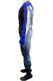Nightwing Printed Spandex Lycra Costume with Blue PU and Muscle Padding