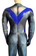 Nightwing Printed Spandex Lycra Costume with Blue PU and Muscle Padding
