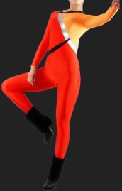 Orange and Red Spandex Lycra Unisex Catsuit