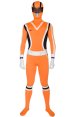 Power Ranger Costume | Orange and White Spandex Lycra Zentai