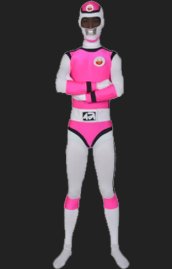 Power Ranger Costume | Pink and White Spandex Lycra Bodysuit