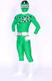 Power Ranger! Green And White Lycra Spandex Zentai Suits