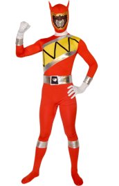 Power Ranger Jungle Fury Costume | Red Spandex Lycra Zentai