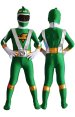 Power Ranger Kids Costume | Green Silver and Yellow Spandex Lycra Zentai Suit