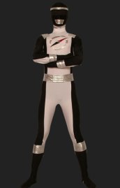 Power Ranger-Operation Overdrive Black and White Lycra Zentai Suit