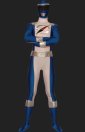 Power Ranger-Operation Overdrive Blue and White Lycra Zentai Suit