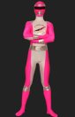 Power Ranger-Operation Overdrive Pink and White Lycra Zentai Suit