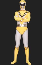 Power Ranger- Yellow and White Spandex Lycra Catsuit