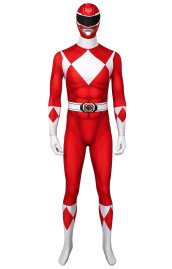 Power Rangers Jason Red Ranger Printed Spandex Lycra Costume