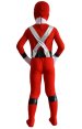 Power Rangers Kids Costume | Red and Silver Spandex Lycra Zentai Suit