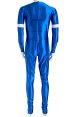 Power Rangers Turbo Costume | Blue Satin and Black Leather Full Bodysuit