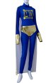 Printed Text Spandex Lycra Catsuit with Cape