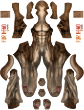 Realistic Vintage Husky Pattern Brown Spandex Lycra Fur Costume