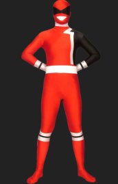 Red and Black Spandex Lycra Multi-Color Zentai Suit