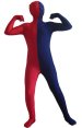 Red and Dark Blue Split Kids Zentai Suit
