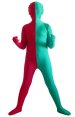 Red and Green Split Kids Zentai Suit