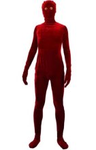 Red Thick Velvet Full Body Zentai Suit with Open Eyes Red Thick Velvet Full Body Zentai Suit with Open Eyes