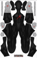 Red X Grey Gloves Printed Spandex Lycra Costume