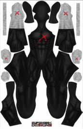 Red X Grey Gloves Printed Spandex Lycra Costume