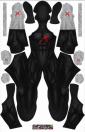 Red X Grey Gloves Printed Spandex Lycra Costume