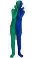 Royal Blue and Green Split Kids Zentai Suit