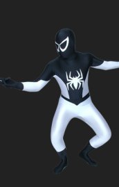 S-guy-Black and White Lycra Spandex Zentai Suit