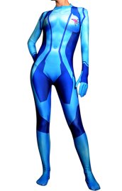 Samus Aran Zero Printed Spandex Lycra Costume with 3D Muscle Shades