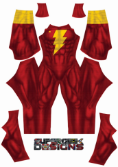 Shazam New Printed Spandex Lycra Costume no Boots