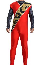 Shuriken Sentai Ninninger Red Printed Spandex Lycra Costume without Hood